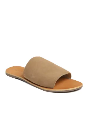 Speedway Tan Suede Slide Sandal