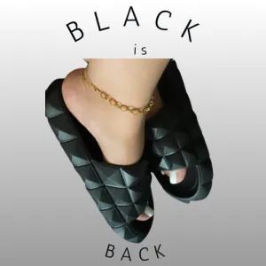 Sponge Black Sandal Slippers