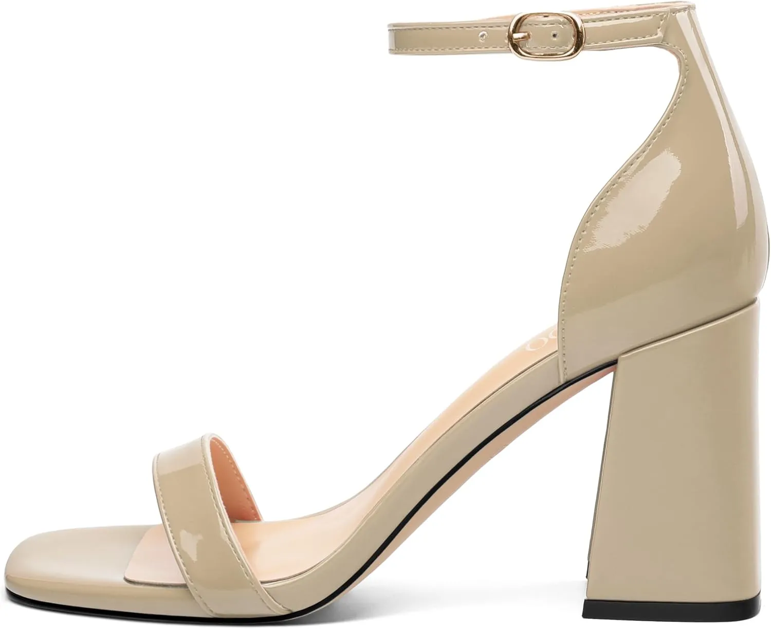 Square Open Toe Block High Heels for Women Ankle Strap Chunky Heeled Sandals Women's Summer Dress Sandal Shoes 3 Inch