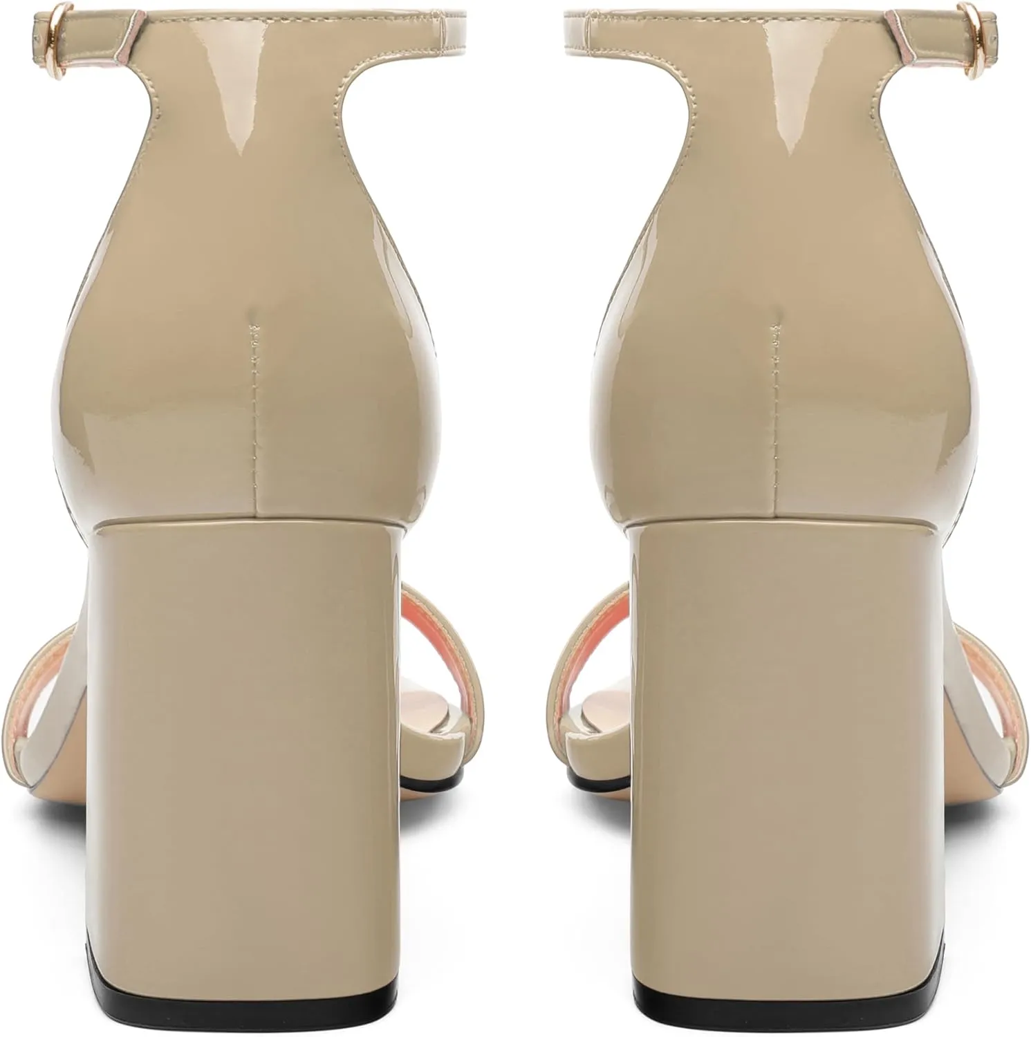 Square Open Toe Block High Heels for Women Ankle Strap Chunky Heeled Sandals Women's Summer Dress Sandal Shoes 3 Inch