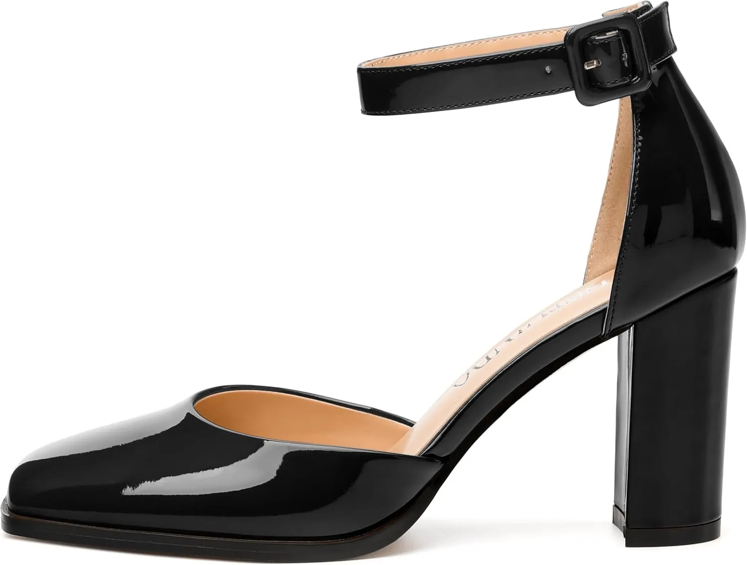 Square Toe Chunky Heels for Women, 3-Inch Block High Heels Women's Pumps for Wedding, Party, Dress Shoes