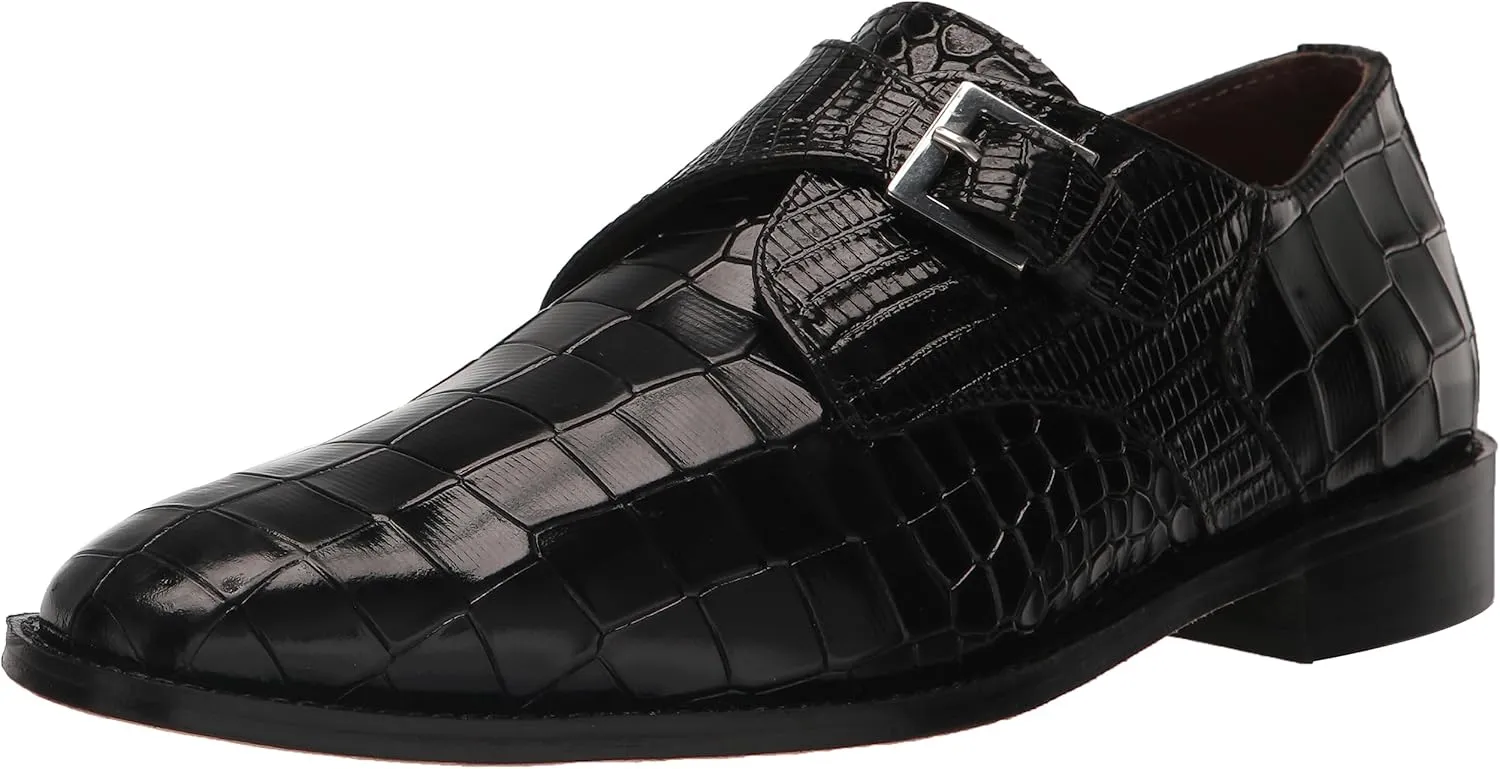 STACY ADAMS Men's Rapino Plain Toe Monk Strap Loafer