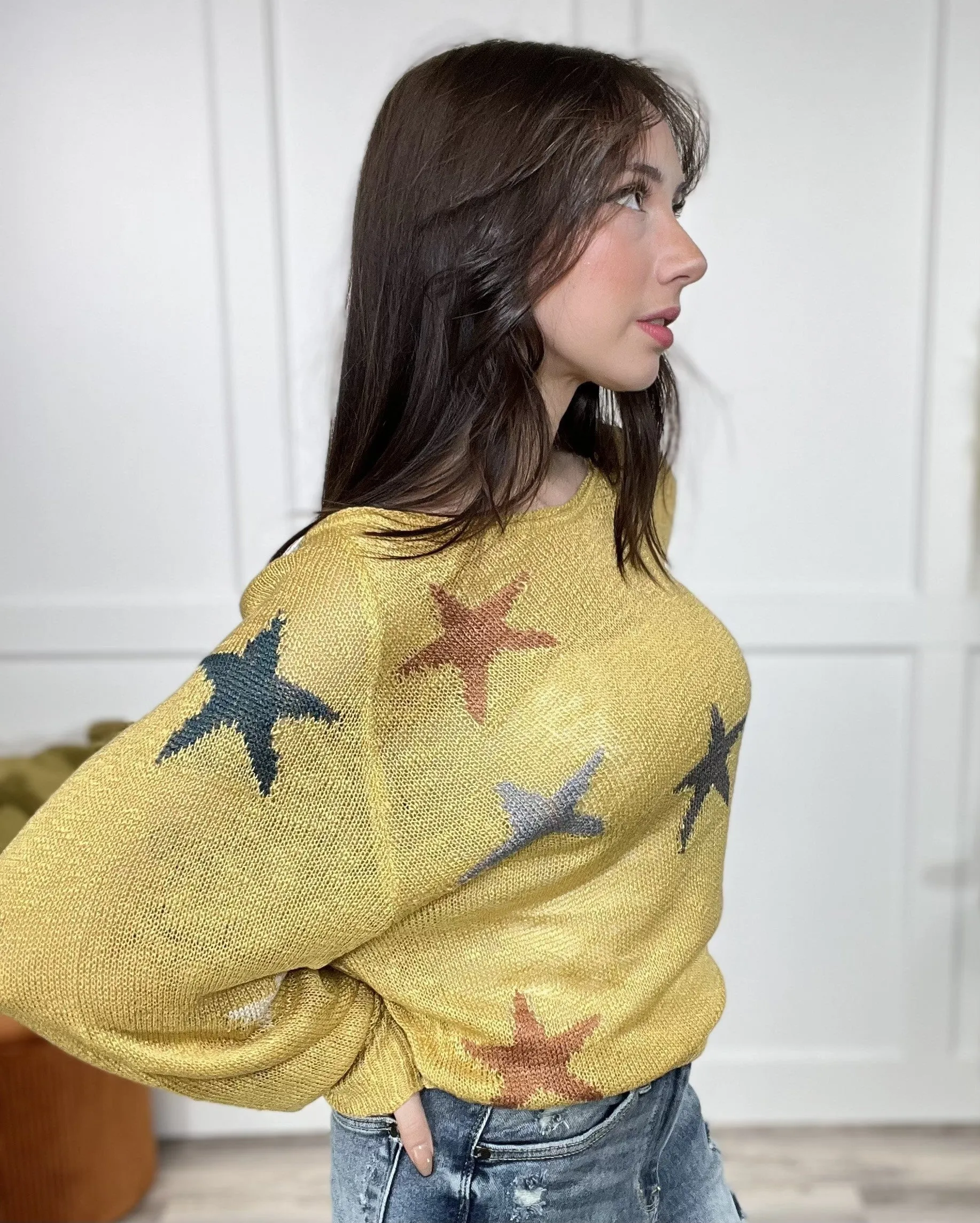 Star Struck Women's Bright Lightweight Tapered Hem Sweater *Final Sale*