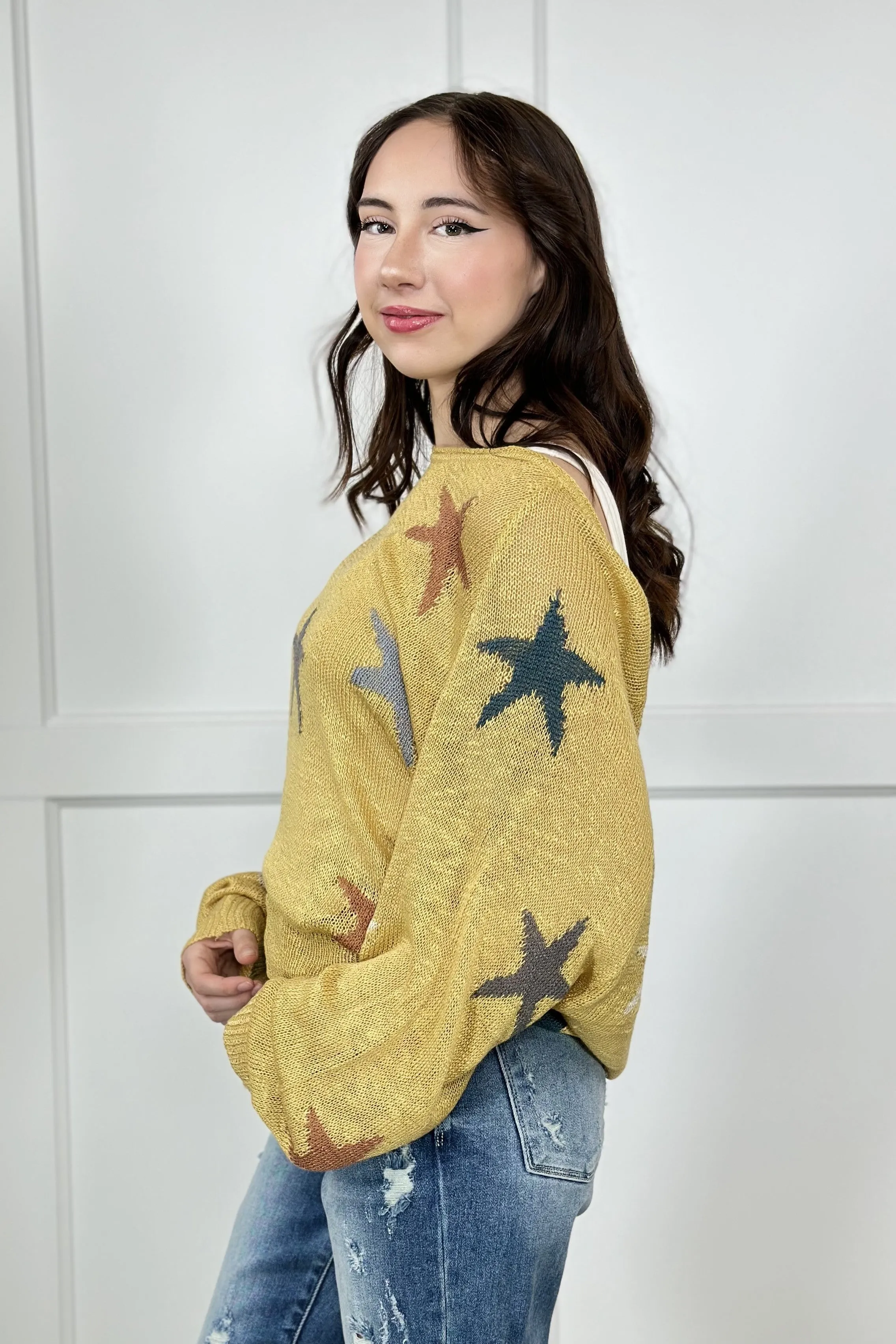 Star Struck Women's Bright Lightweight Tapered Hem Sweater *Final Sale*
