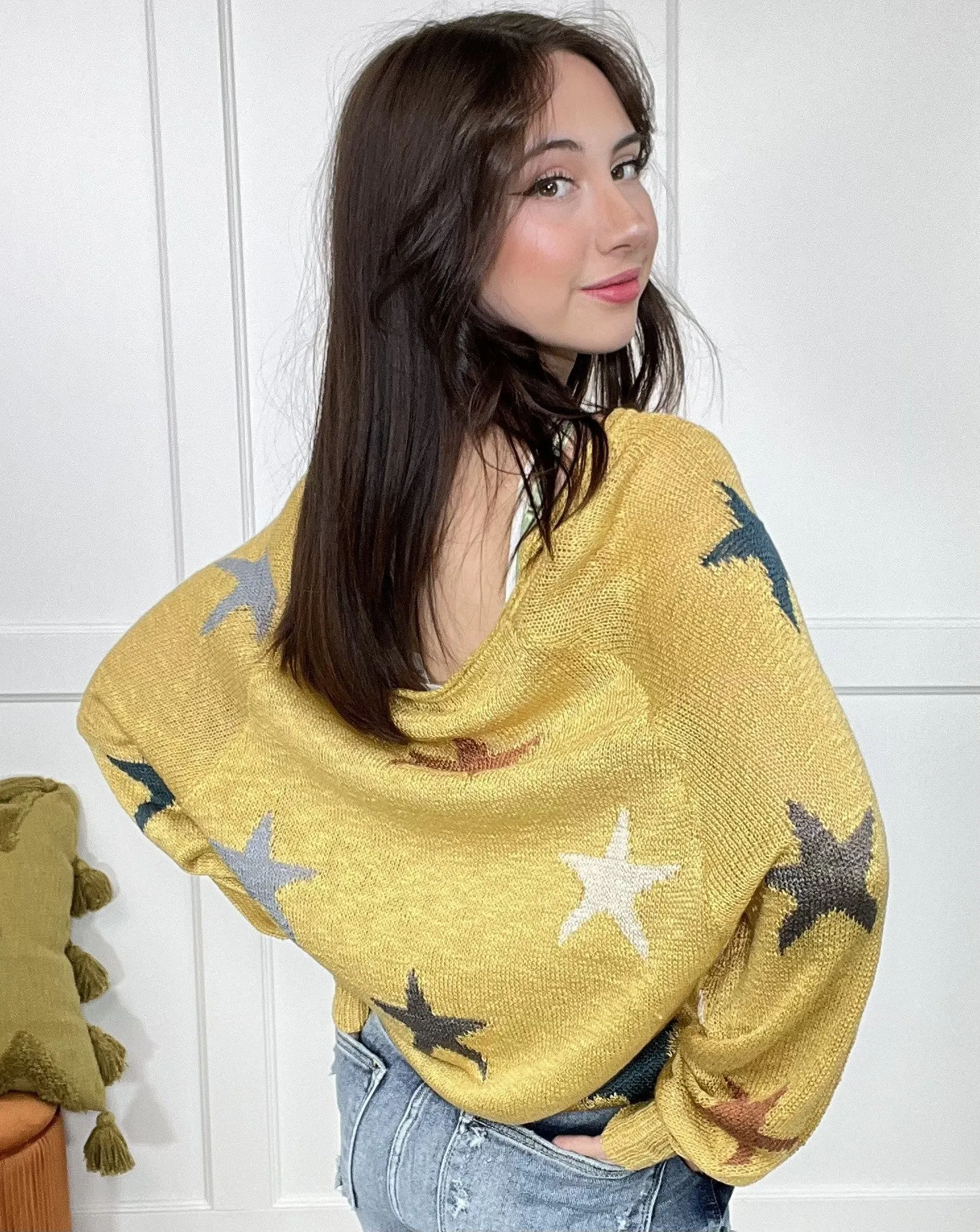 Star Struck Women's Bright Lightweight Tapered Hem Sweater *Final Sale*