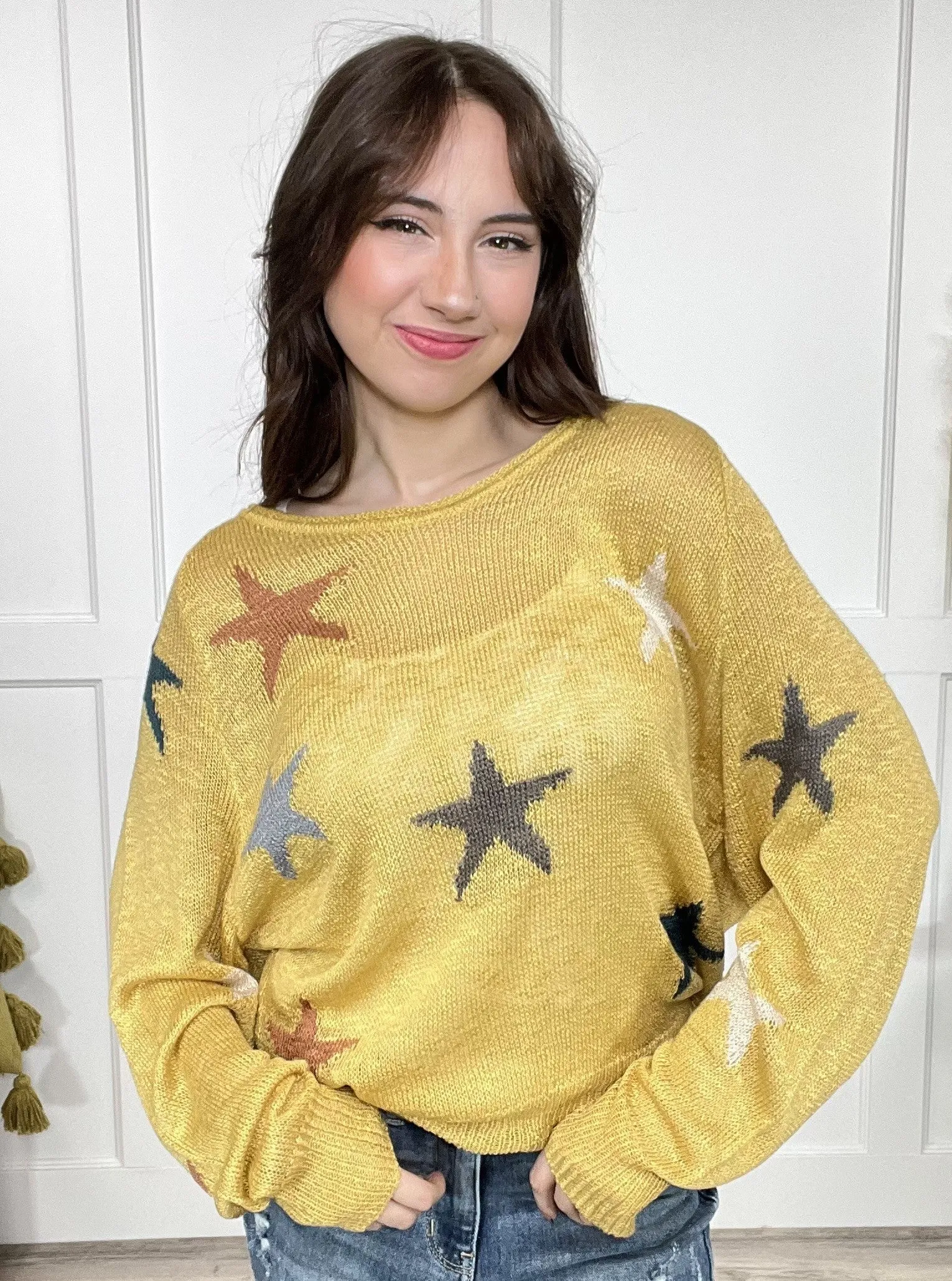 Star Struck Women's Bright Lightweight Tapered Hem Sweater *Final Sale*