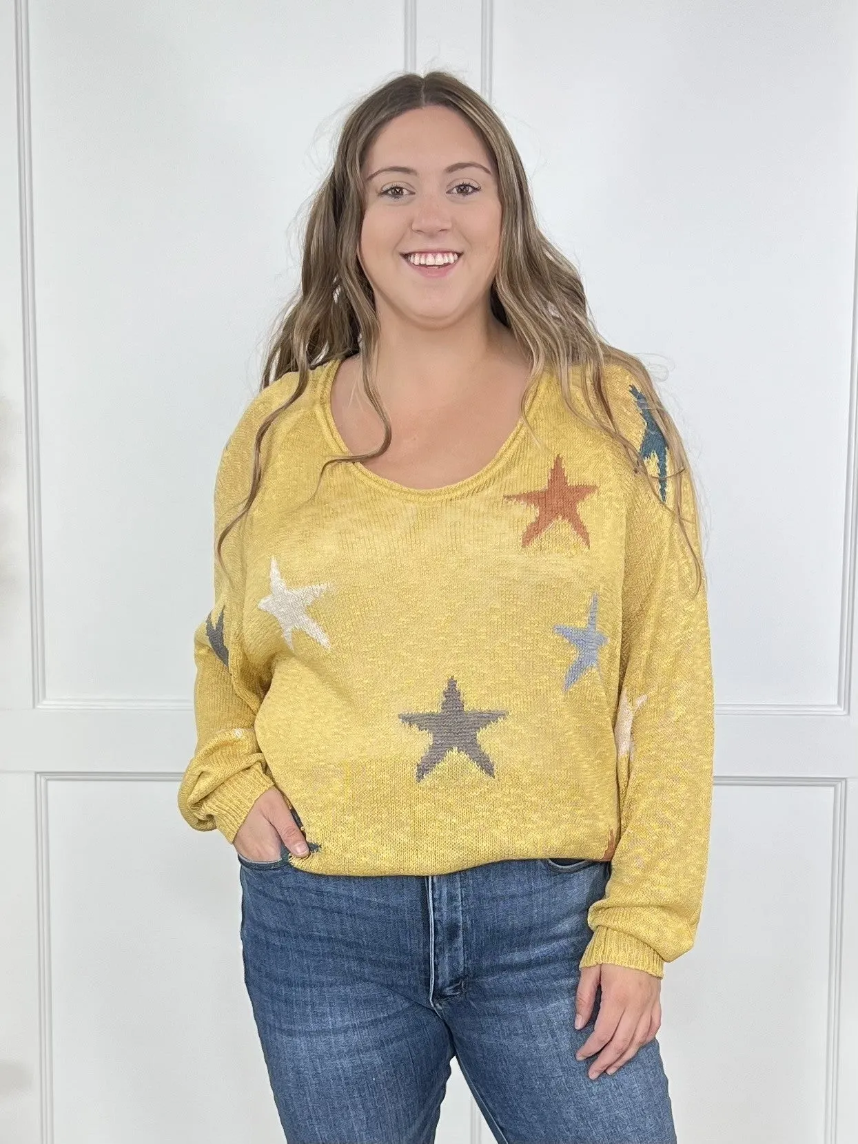 Star Struck Women's Bright Lightweight Tapered Hem Sweater *Final Sale*