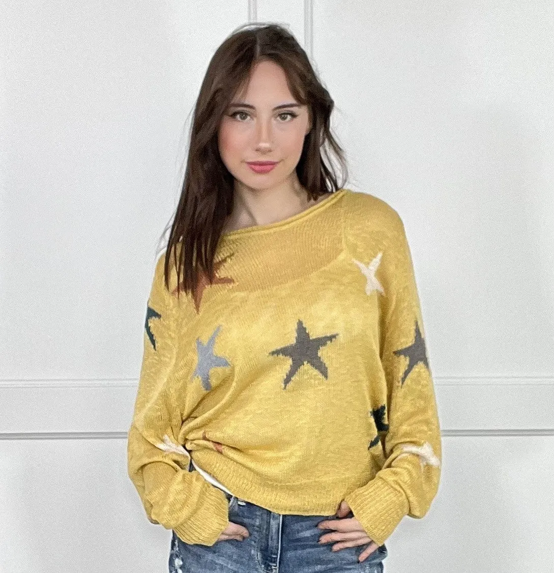 Star Struck Women's Bright Lightweight Tapered Hem Sweater *Final Sale*