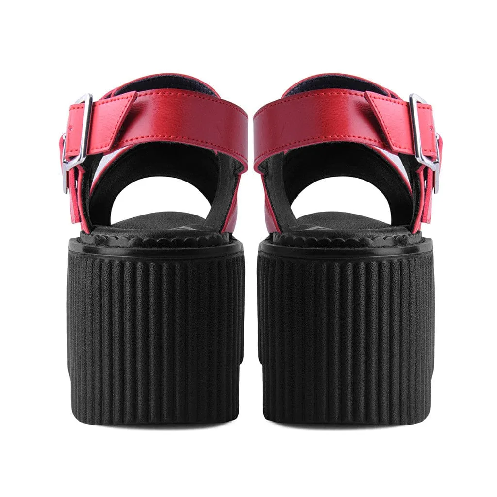 Strato Sandal Brush Off Red Faux Leather