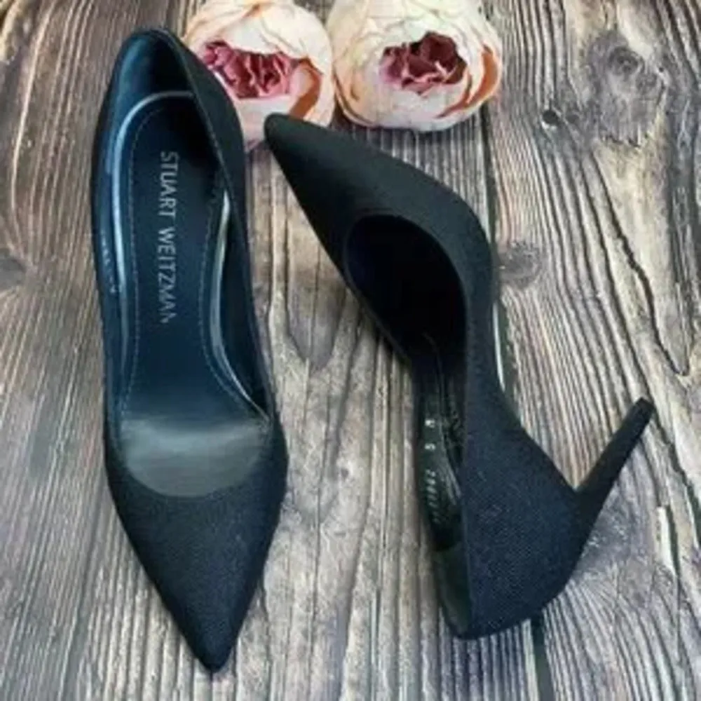 Stuart Weitzman Black Leather Heels 5M