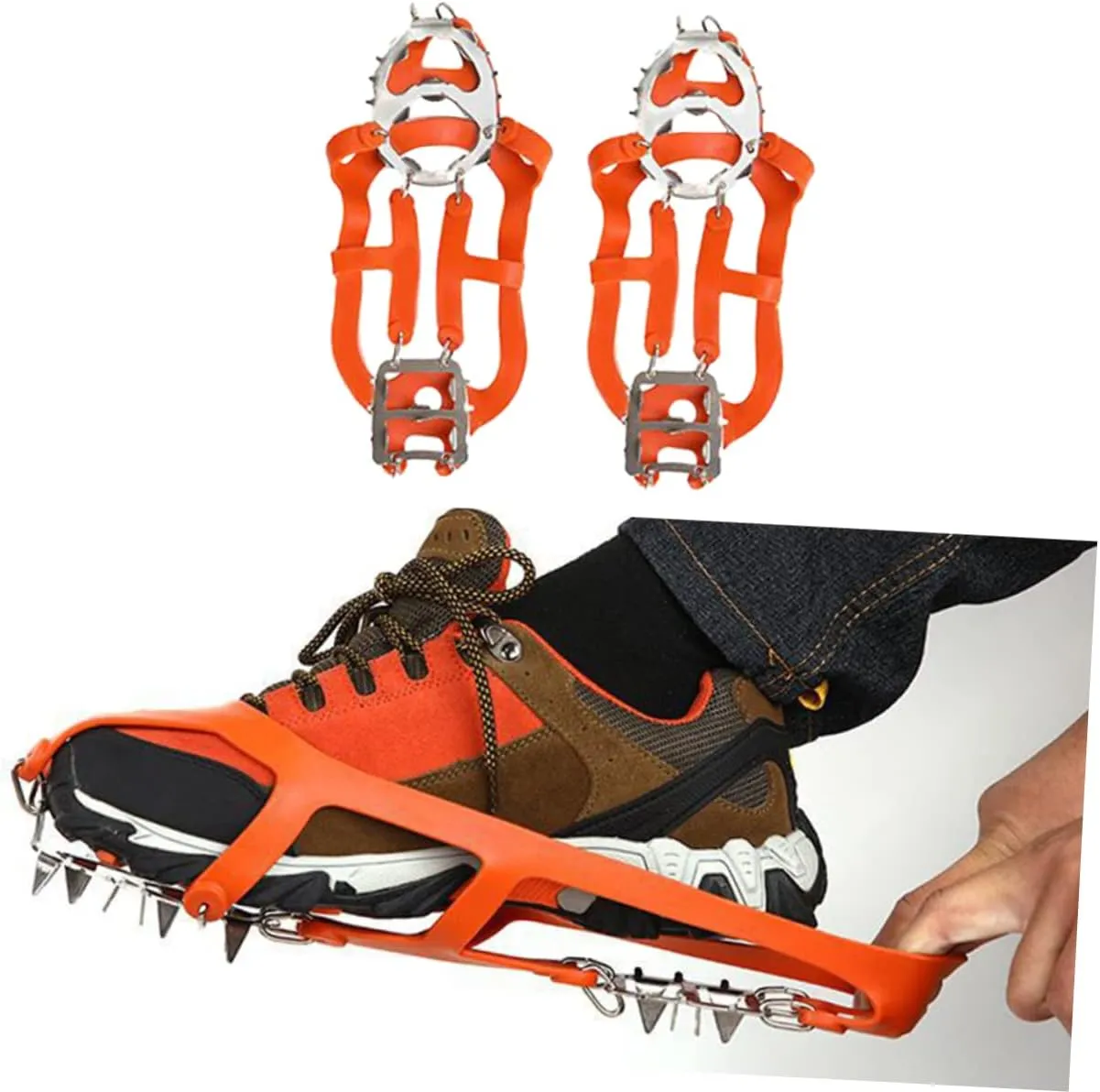 TENDYCOCO 2 Pairs 18 Shoe Covers for Travel Ice Winter Hiking Walk Mini Compass and Whistle Shoes Safe Protect