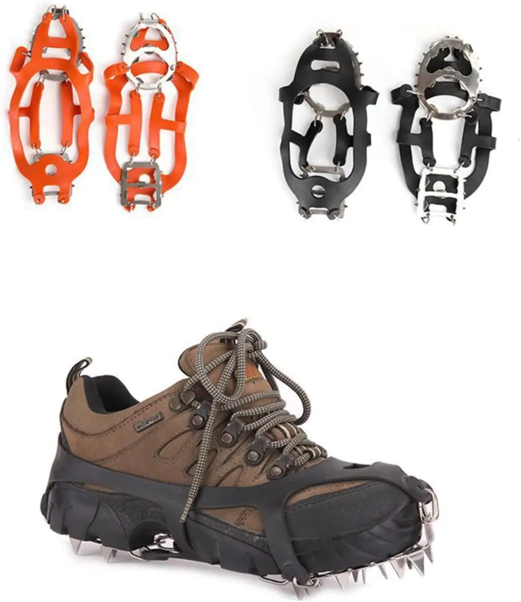 TENDYCOCO 2 Pairs 18 Shoe Covers for Travel Ice Winter Hiking Walk Mini Compass and Whistle Shoes Safe Protect