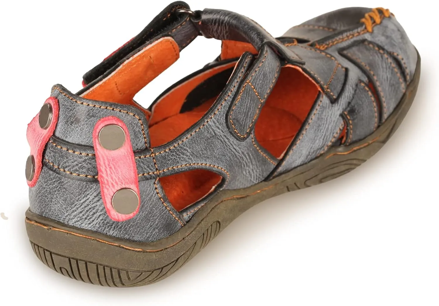 TMA EYES Women's Cross Leather and Hand Stitching Upper Casual Sandal for Outdoor