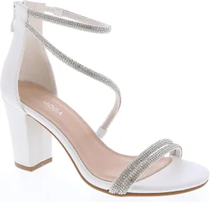 TOP Moda Women's Ankle Strap Open Toe Dressy Formal Strappy Rhinestone Chunky Heel Sandals, 6