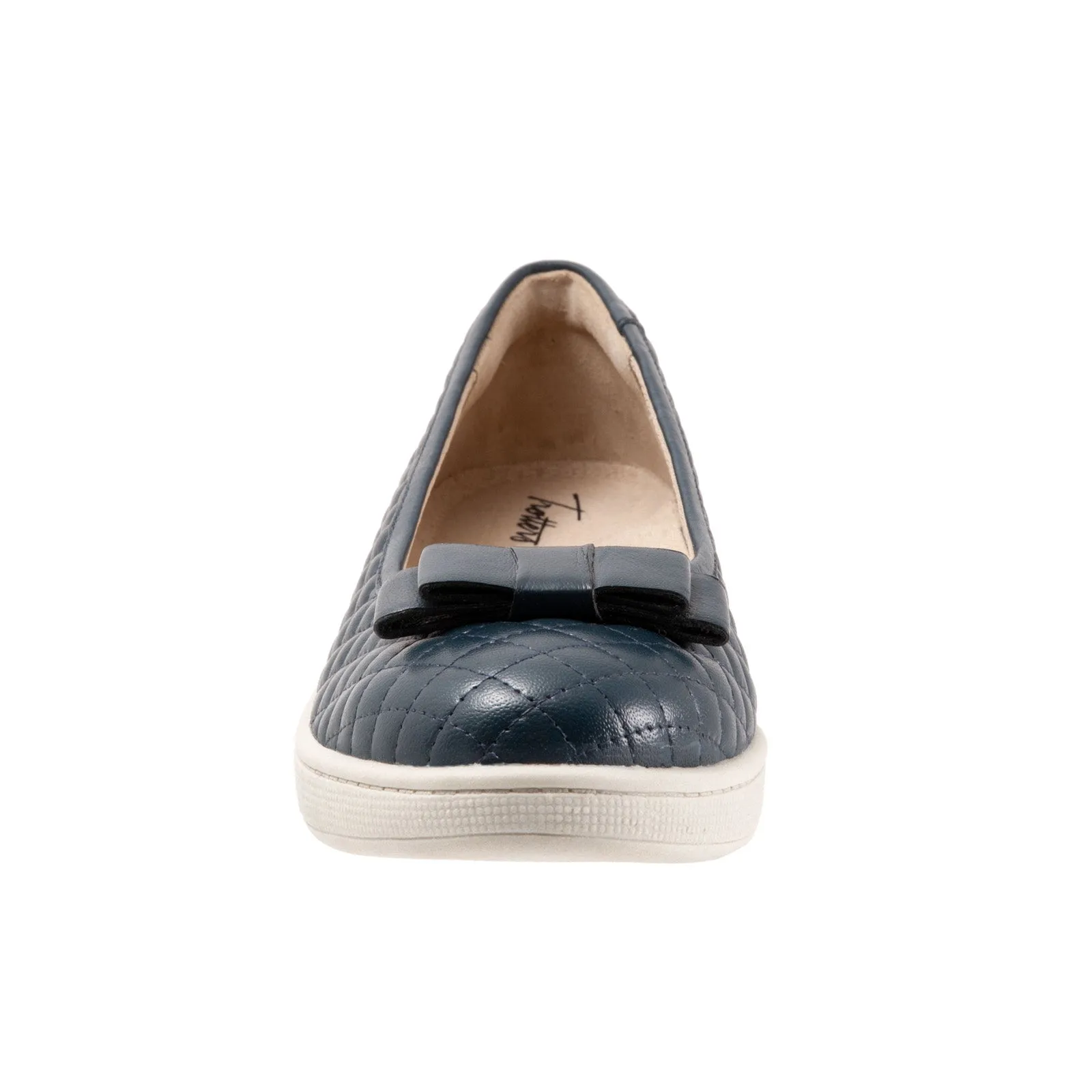 Trotters Anna T2256-400 Womens Blue Narrow Leather Loafer Flats Shoes