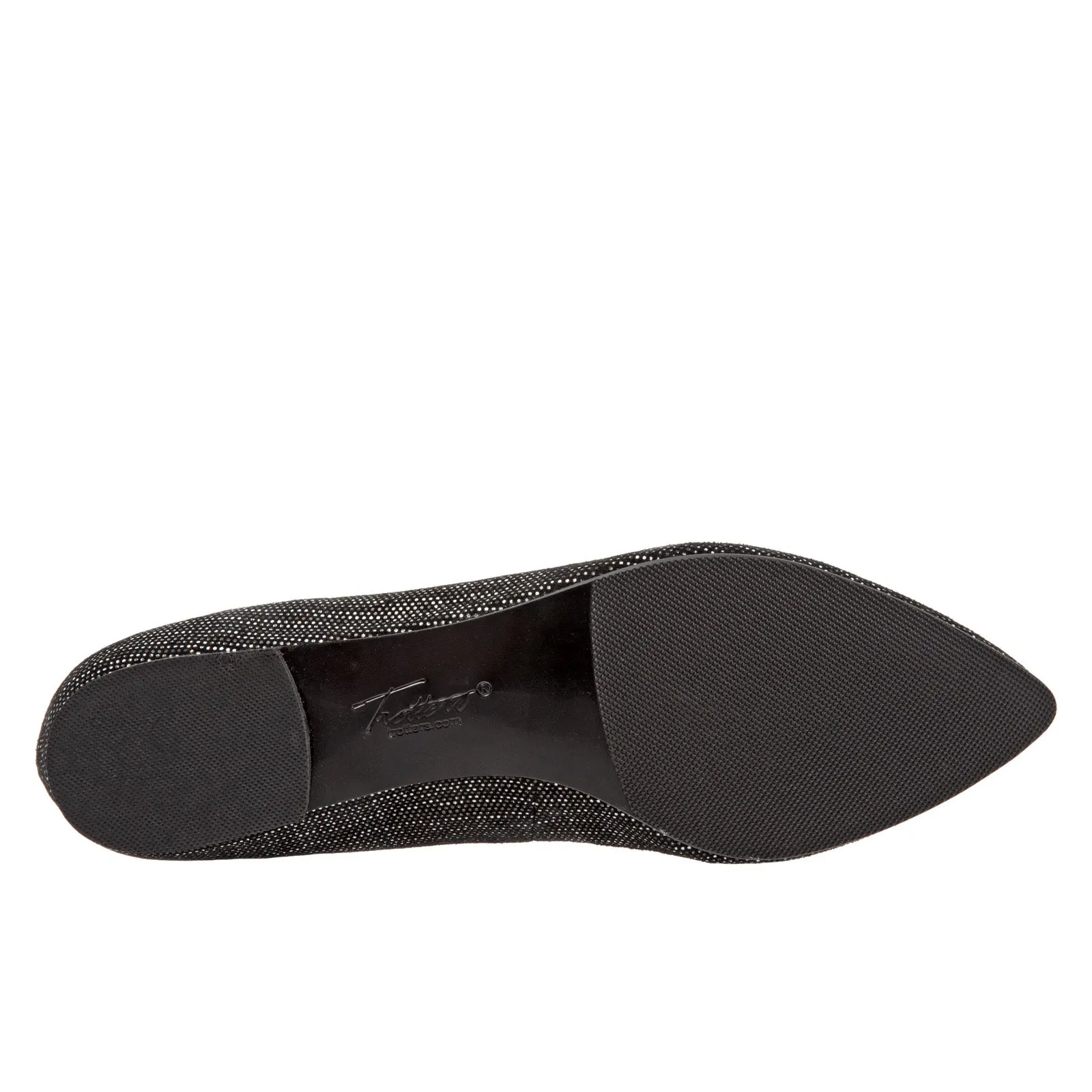 Trotters Harlowe T1707-010 Womens Black Wide Leather Loafer Flats Shoes