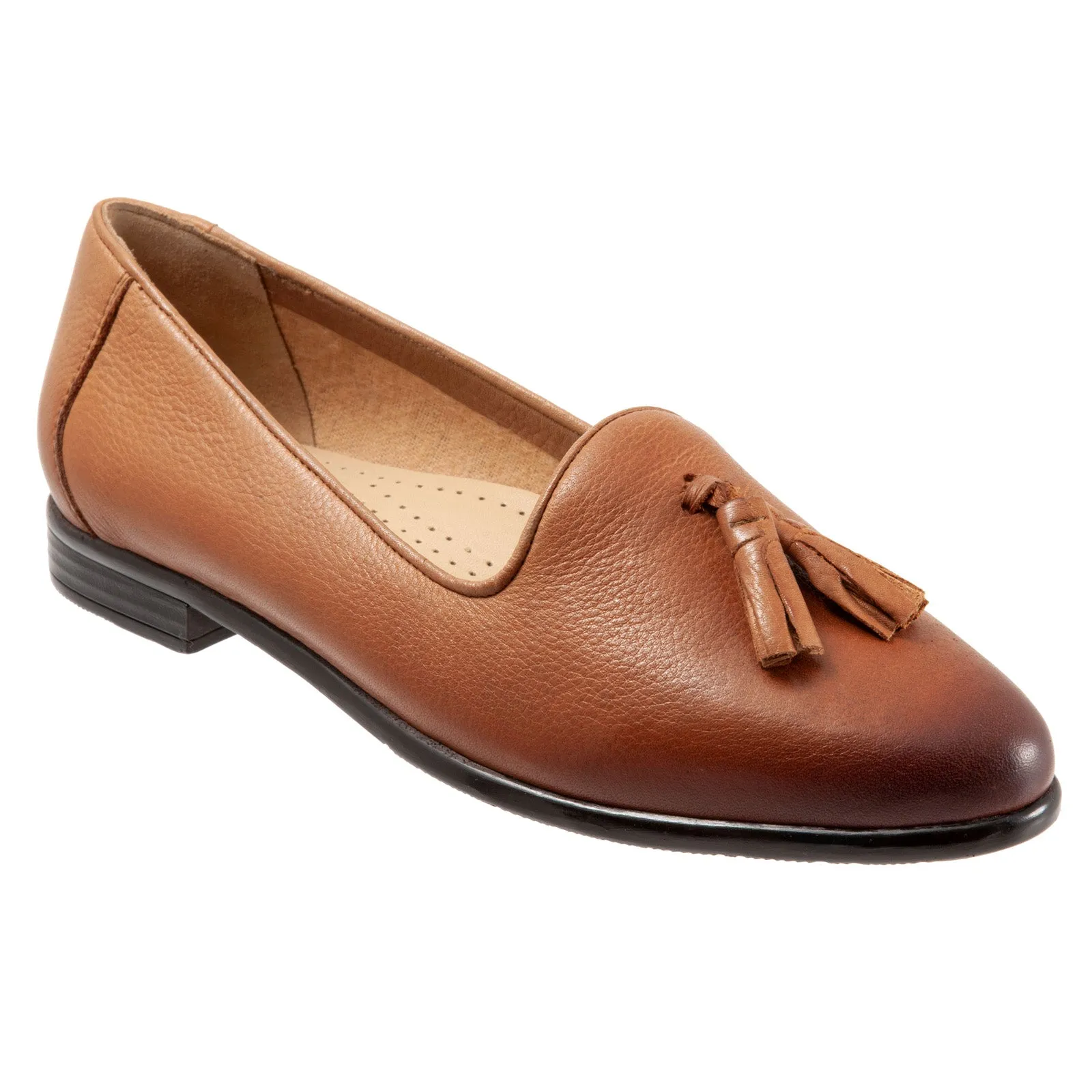 Trotters Liz Tassel T2224-215 Womens Brown Narrow Loafer Flats Shoes