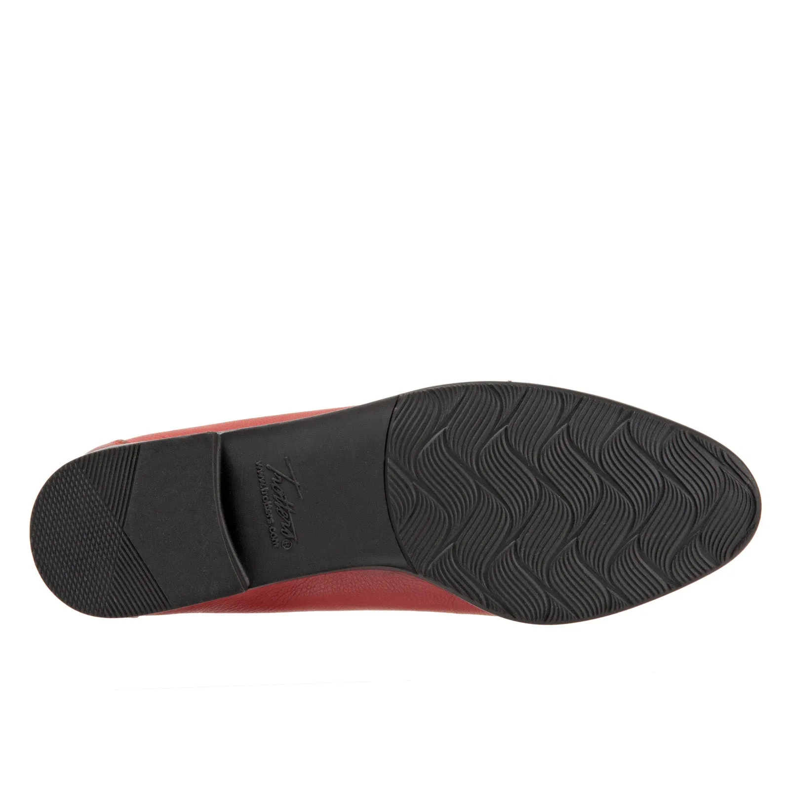 Trotters Liz Tassel T2224-600 Womens Red Narrow Leather Loafer Flats Shoes