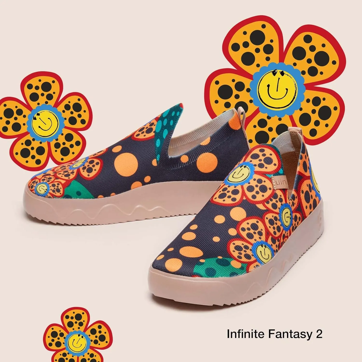 UIN Women's Art Painted Travel Shoes Slip On Casual Loafers Lightweight Comfort Fashion Sneaker Fuerteventura
