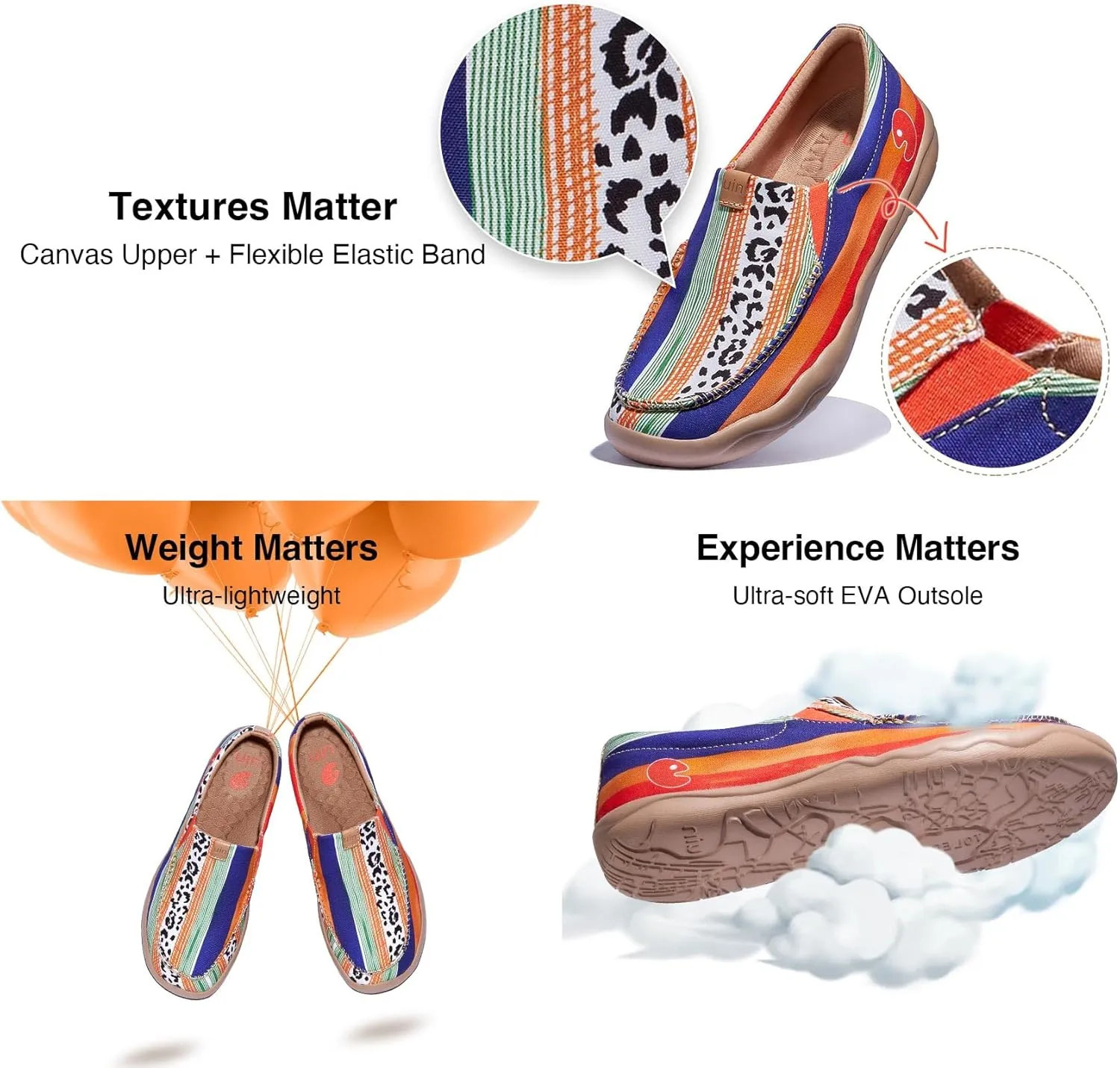 UIN Women's Art Travel Shoes Slip On Casual Loafers Lightweight Comfort Fashion Sneaker Nerja