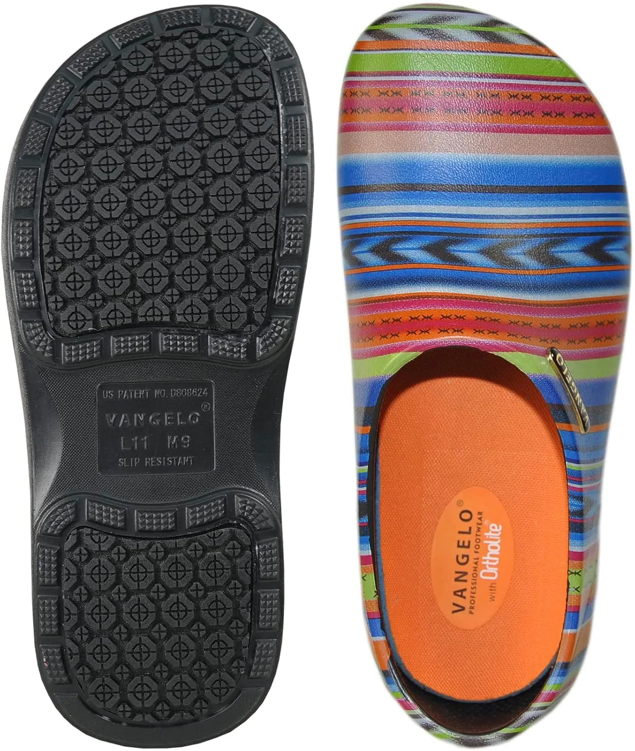 VANGELO Professional Slip Resistant Clog Waterproof Men Work Nurse Shoe Chef Shoe Carlisle Black Lime White Multicolor