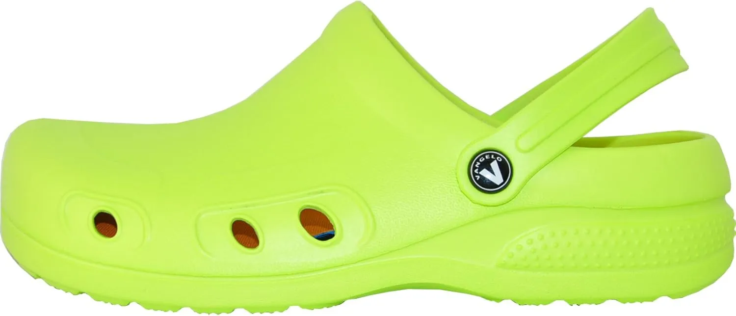 VANGELO Professional Slip Resistant Clog Waterproof Men Work Nurse Shoe Chef Shoe Ritz Black Lime White Multicolor