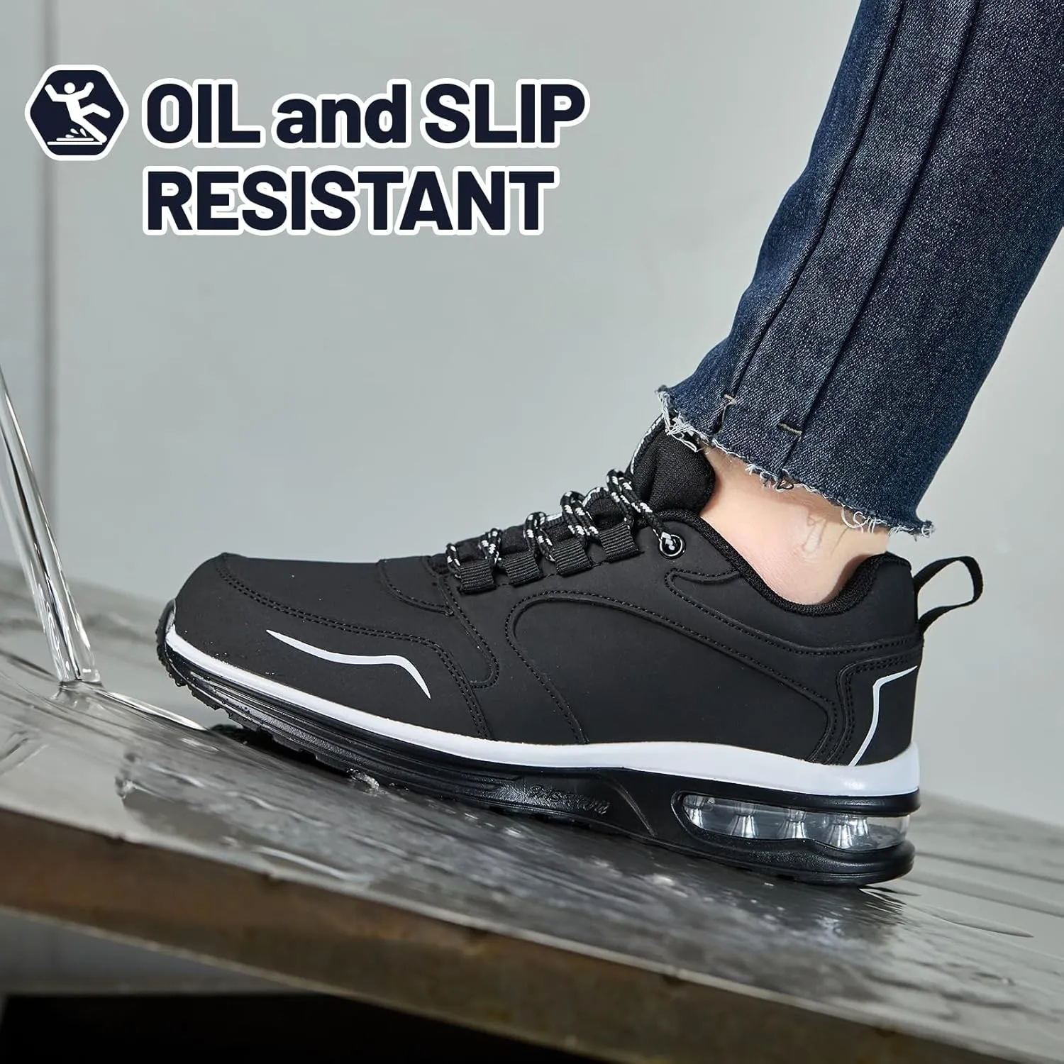 Waterproof Shoes for Women Wide Width Non Slip Sneakers for Work Chefs Food Service Water Resistant Walking Shoe Lightweight Slip Resistant Fashion Footwear for Nurse