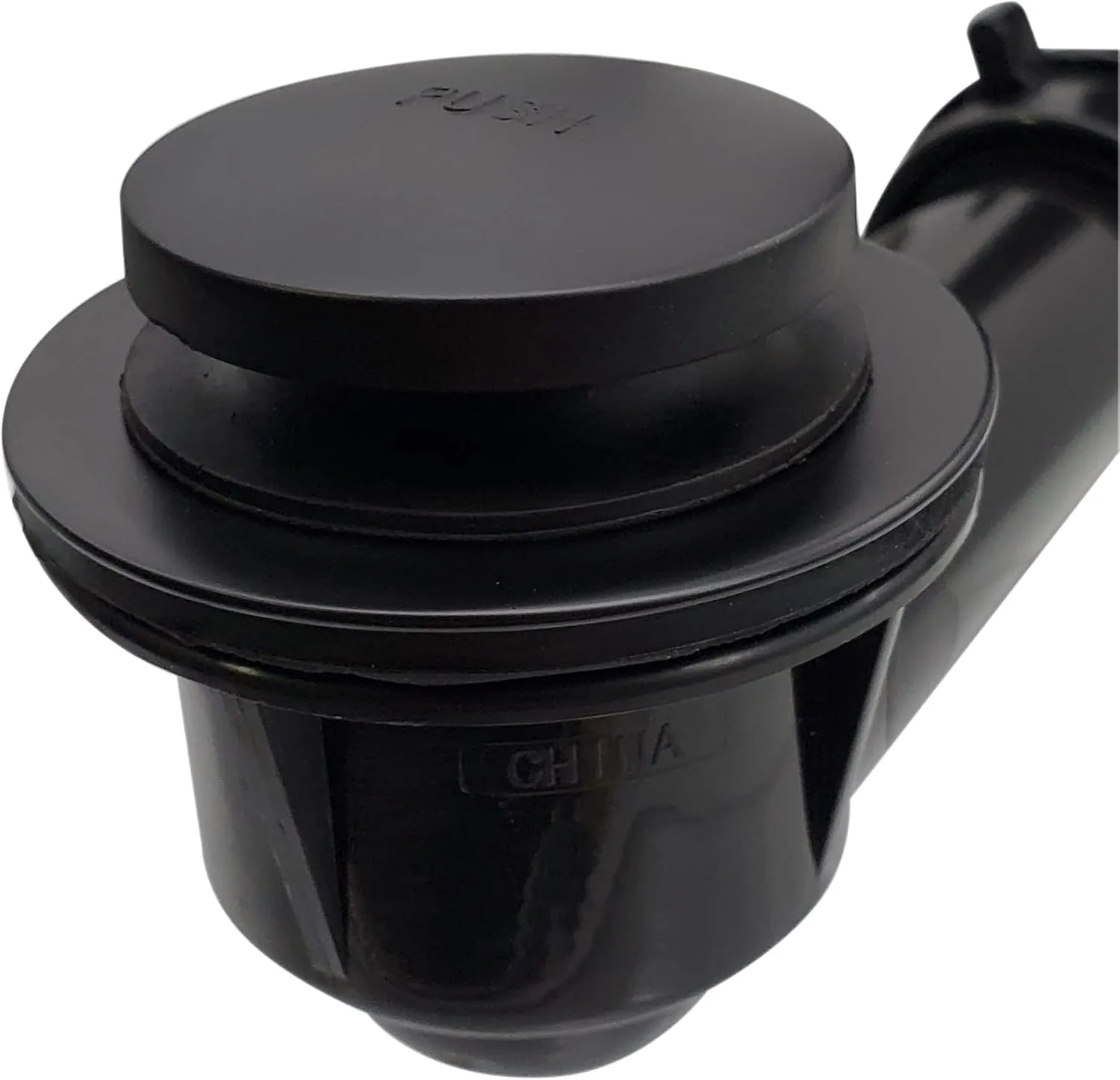 Westbrass 593144-4-62 14" Black Poly Tubular Bathtub Waste & Overflow Assembly with Tip-Toe Drain Plug and 2-Hole Faceplate, Matte Black (4-Pack)