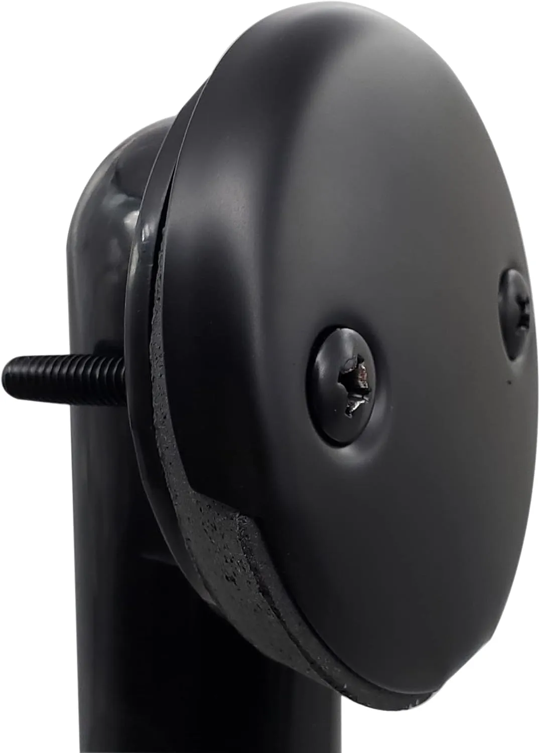 Westbrass 593144-4-62 14" Black Poly Tubular Bathtub Waste & Overflow Assembly with Tip-Toe Drain Plug and 2-Hole Faceplate, Matte Black (4-Pack)