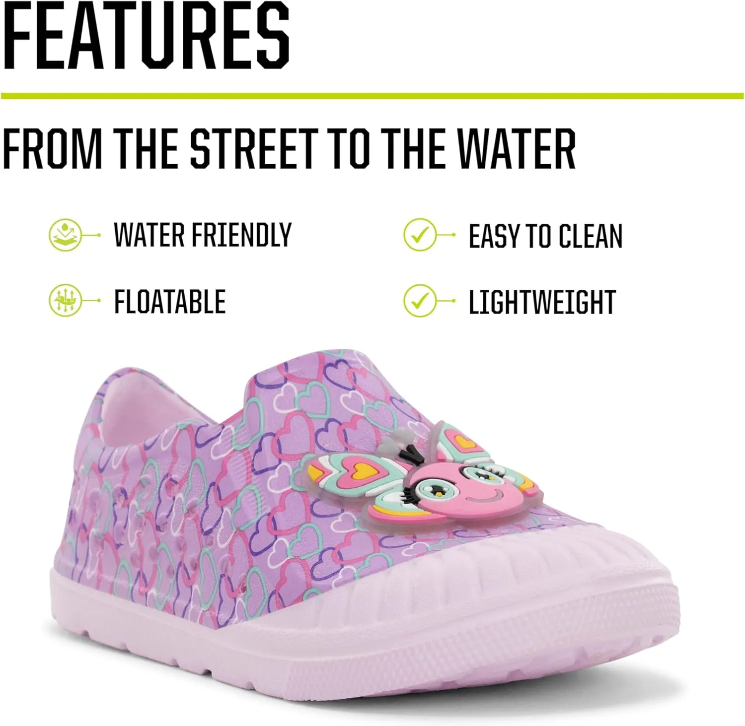 Western Chief Kids Parker Slip-Ons – Water-Friendly EVA Shoes with 3D Accents, Molded Footbed and Slip-Resistant Outsole Perfect for Active Boys and Girls
