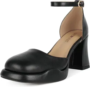 wetkiss Platform Chunky Heels Women, Suitable for All Occasions, Cute and Comfortable Block Heel