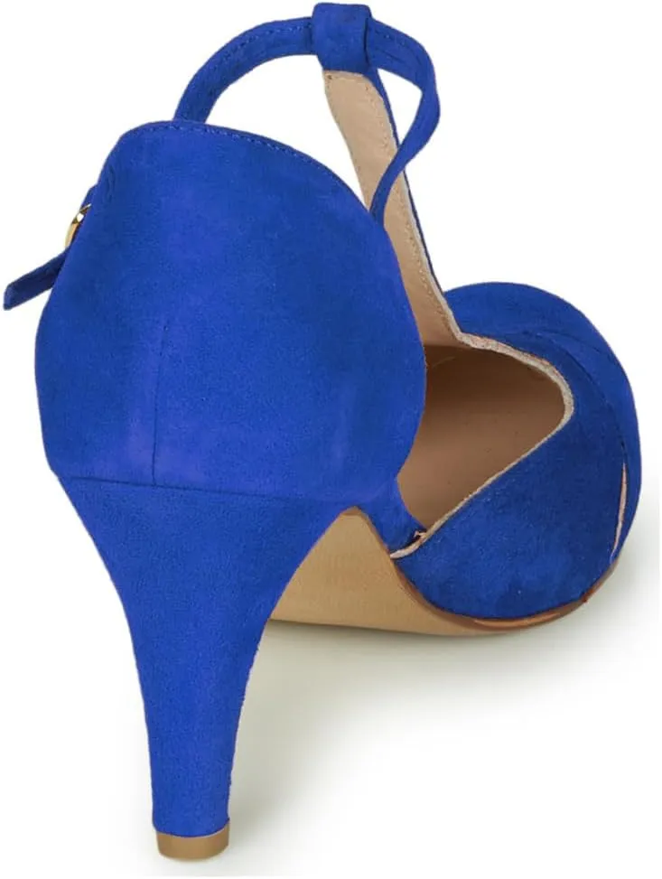 Women Kitten Heels Mary Jane Pumps Shoes Ankle T-Strap Closed Round Toe Sandals Heeled Cut Out Suede Mary Janes Dress Shoe Mid Thin Heel Patchwork Office Ladies Wedding Party Dance 4-11 M US
