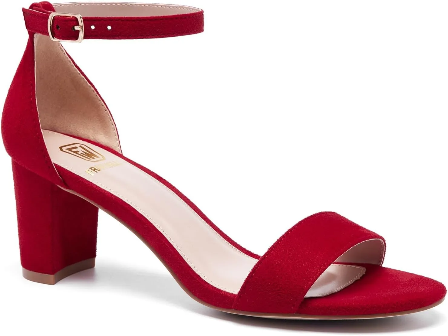 Women Open Toe Low Chunky Short Heels Ankle Strap Block Heel Sandals Party Dress Wedding Pump Shoes