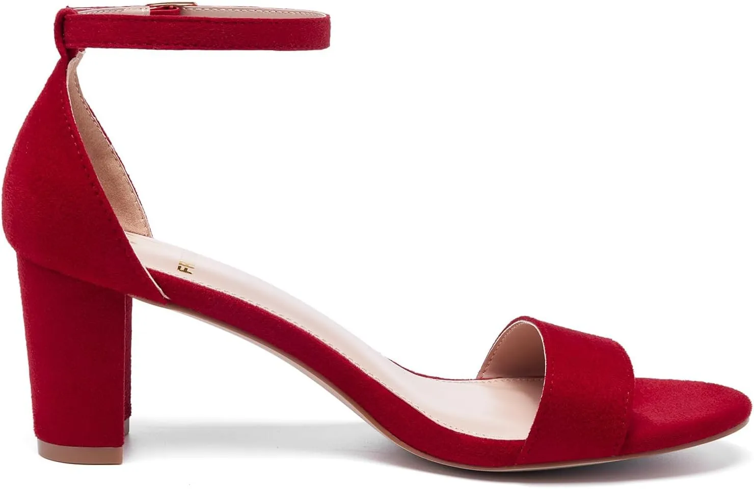 Women Open Toe Low Chunky Short Heels Ankle Strap Block Heel Sandals Party Dress Wedding Pump Shoes