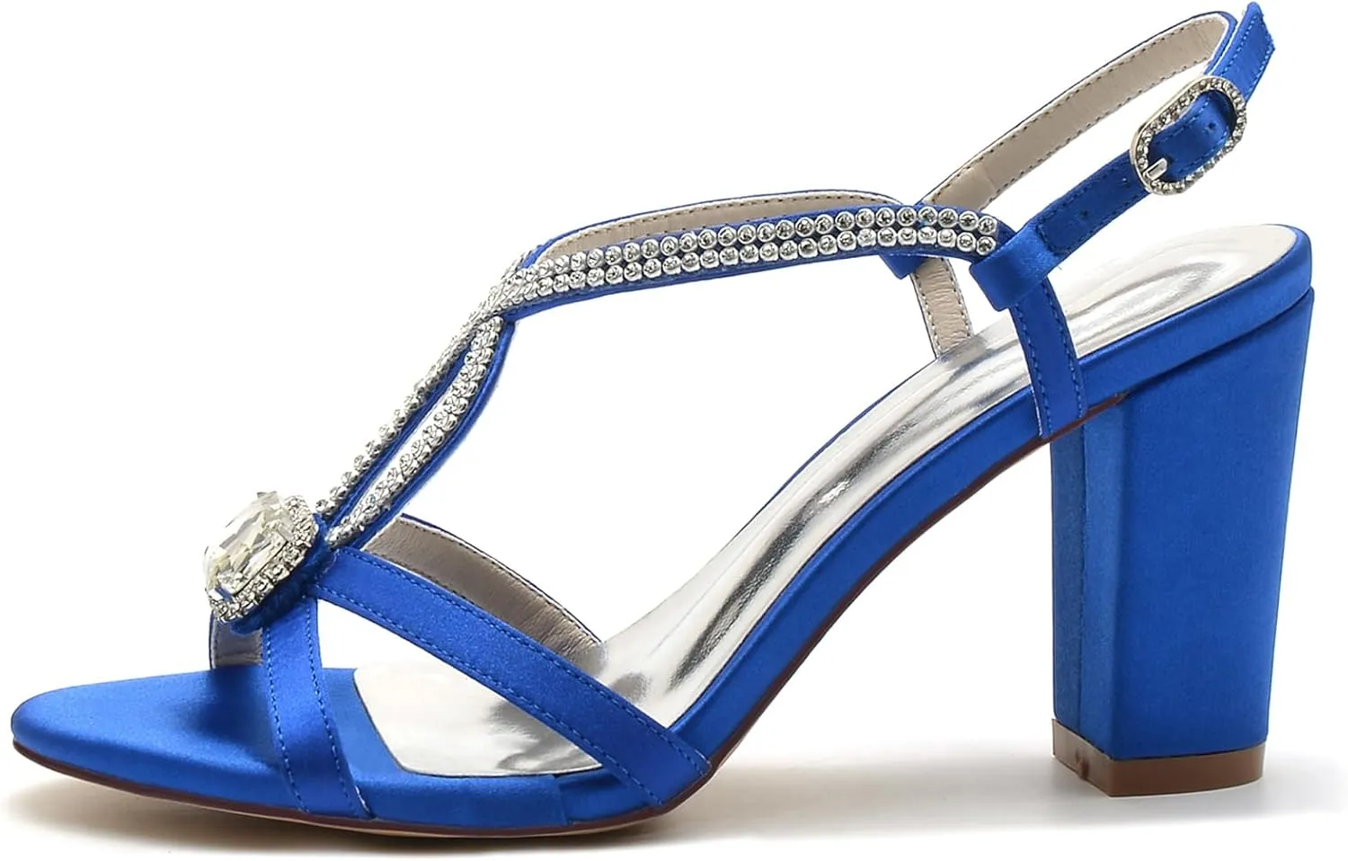 Women Rhinestone Open Toe Heel Shoes Strappy Wedding Party Bridal Sandals Evening Crisscross Straps High Heels