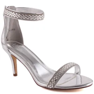Women “SALOME” Shimmer Ankle Strap Heel Sandals