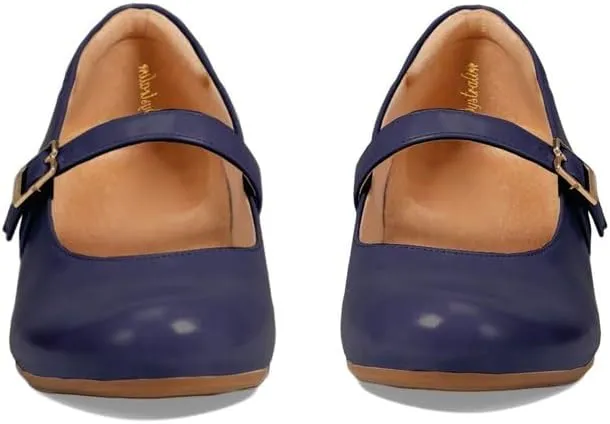 Women Wedge Heel Mary Janes Round Toe Ankle Strap Pumps Wedge Heels 2 inch Casual Wedged Mary Jane Shoes Matte Buckle Dress Wedges Sandals Office Ladies Wedding 4-11 M US