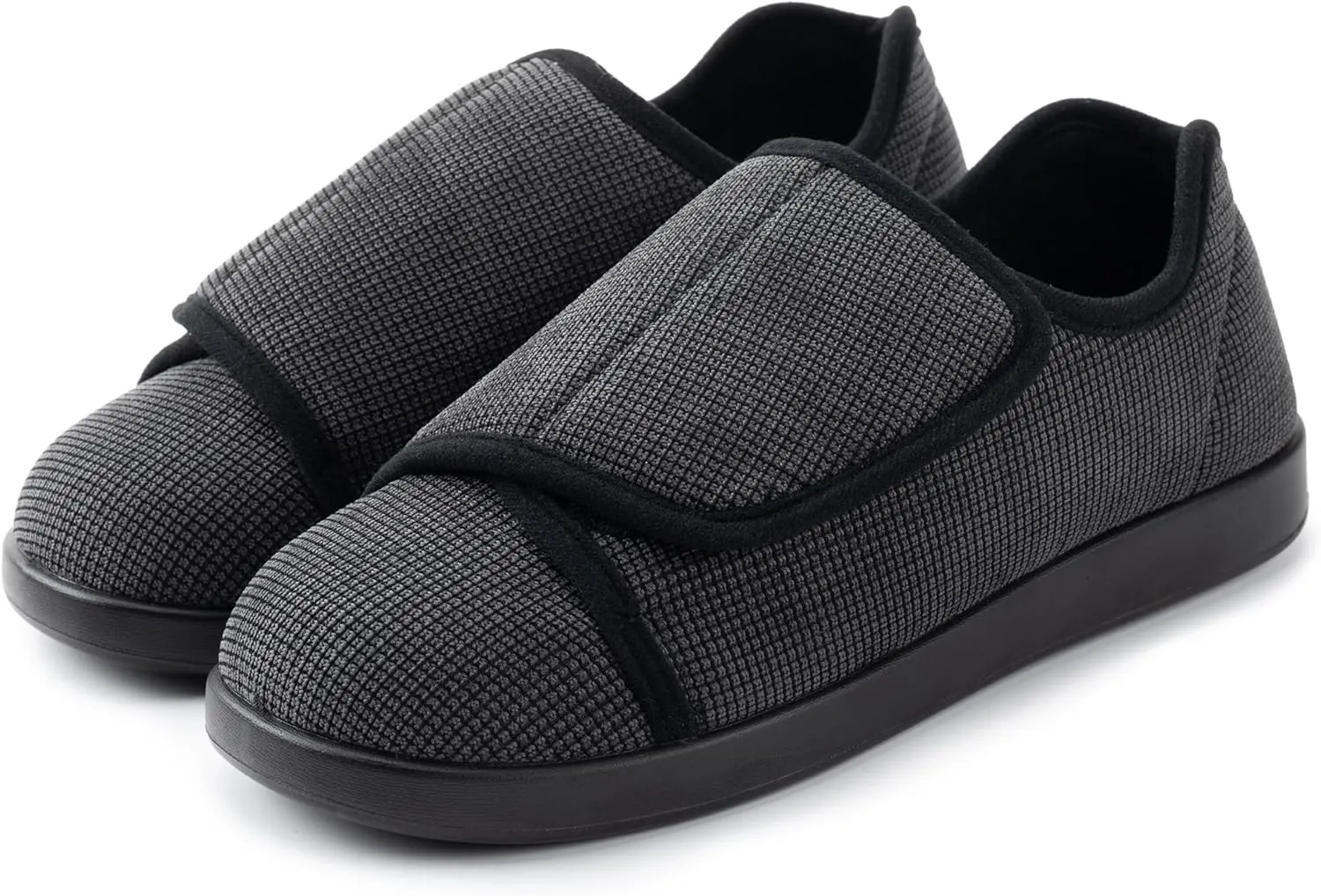 Women's Adaptive Slip-Resistant Wide Width Diabetic Comfort Slipper Shoe with Adjustable Hook-and-Loop Closure