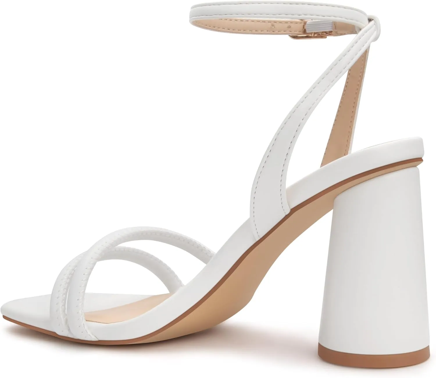 Women's Block High Heels Square Toe Heeled Sandals Ankle Strap Shoes