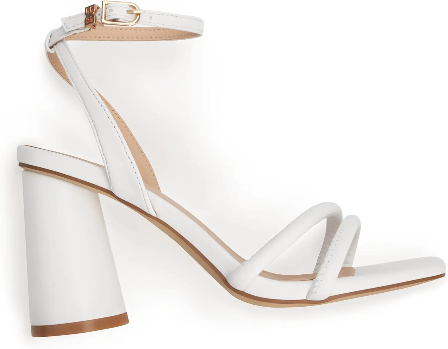 Women's Block High Heels Square Toe Heeled Sandals Ankle Strap Shoes