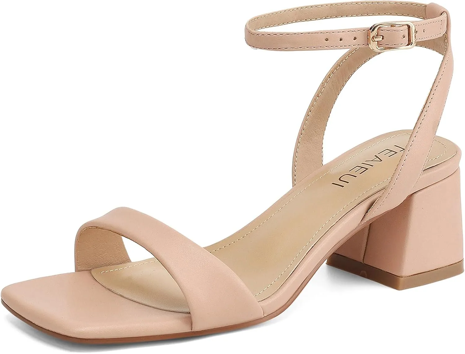 Women's Heeled Sandals Strappy Low Block Heels Chunky for Women Comfortable Ankle Strap Open Toe Party Wedding Dress Shoes for Women Dressy