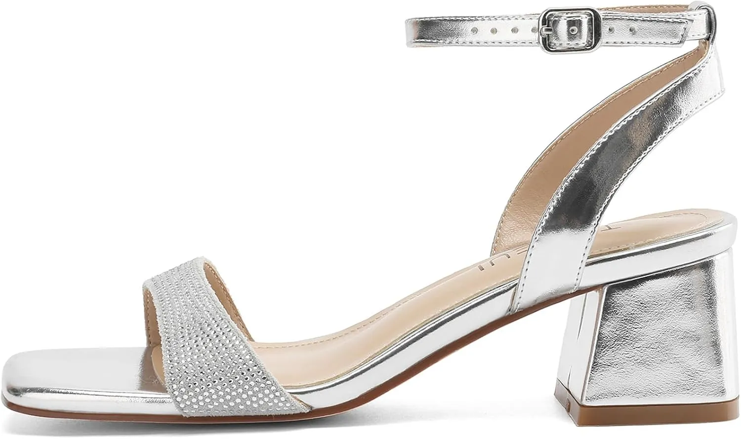 Women's Heeled Sandals Strappy Low Block Heels Chunky for Women Comfortable Ankle Strap Open Toe Party Wedding Dress Shoes for Women Dressy