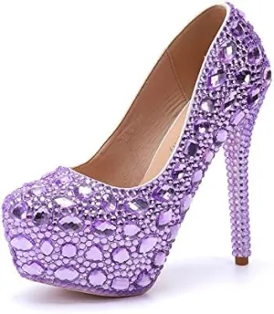 Womens Platform Chunky High Block Heels Ankle Strap Buckles Wedge Dress Pumps Fashion Shoes for Women's Pumps Blue Purple Black Party Dress Platform Heels