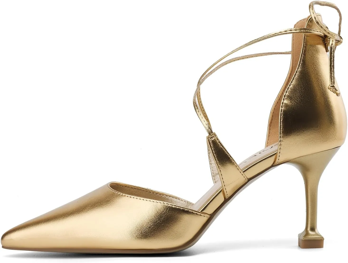 Women's Pumps Kitten Heels for Women Dressy Pointed Toe Heels Womens Dress Shoes Closed Toe Formal Shoes Strappy