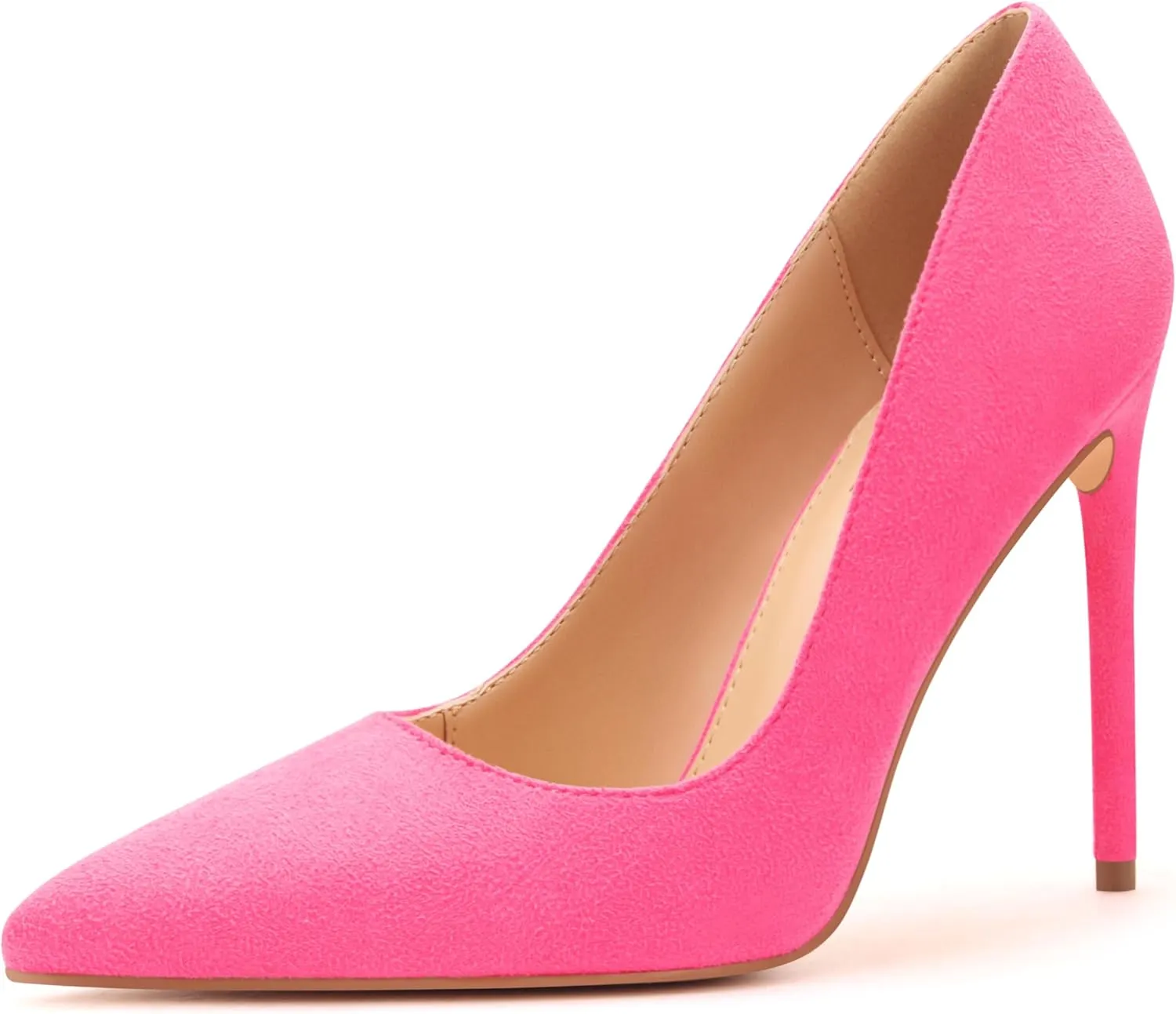 Women's Pumps Slip On High Heels with Pointed Toe 4.1 Inch Stiletto Bridal Party Dress Heels for Casual