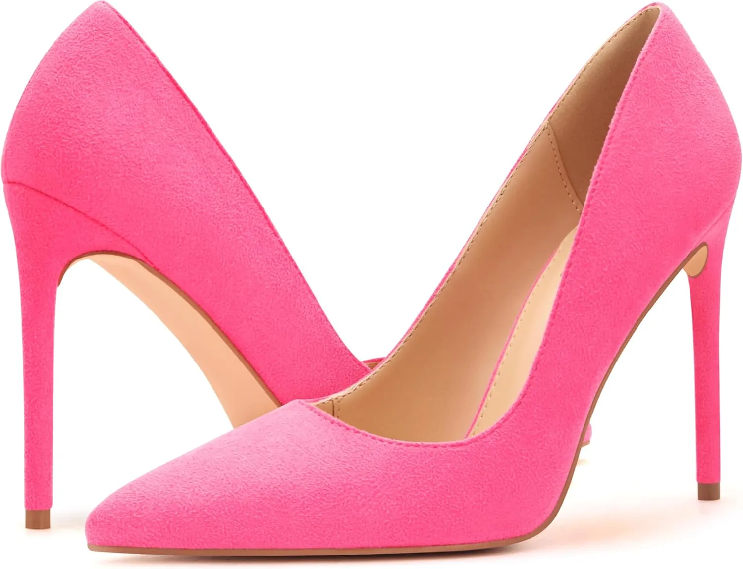 Women's Pumps Slip On High Heels with Pointed Toe 4.1 Inch Stiletto Bridal Party Dress Heels for Casual