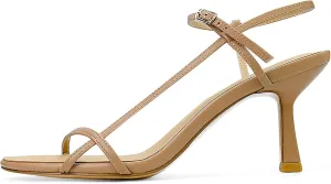 Women’s Sandals Kitten Heels Open Round Toe Thin Ankle Strap Adjustable Buckle Slingback Stiletto Heels Dressy Wedding Shoes
