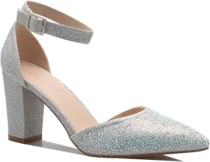 Women's Sexy D'Orsay Ankle Strap Pointed Toe Block Heel Pump - Classic, Comfortable