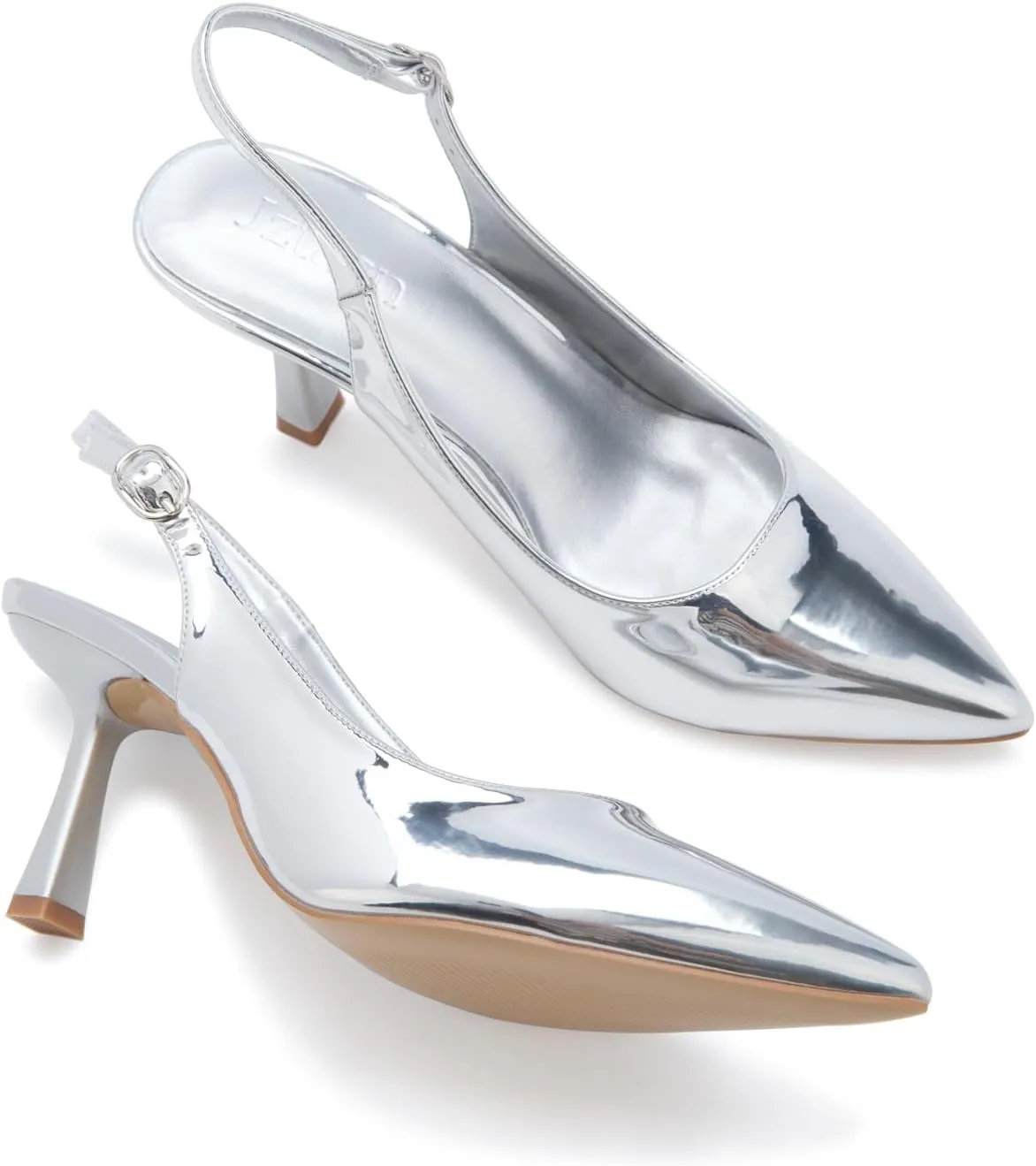 Women's Slingback Pointed Closed Toe Kitten Heels Pumps Shoes