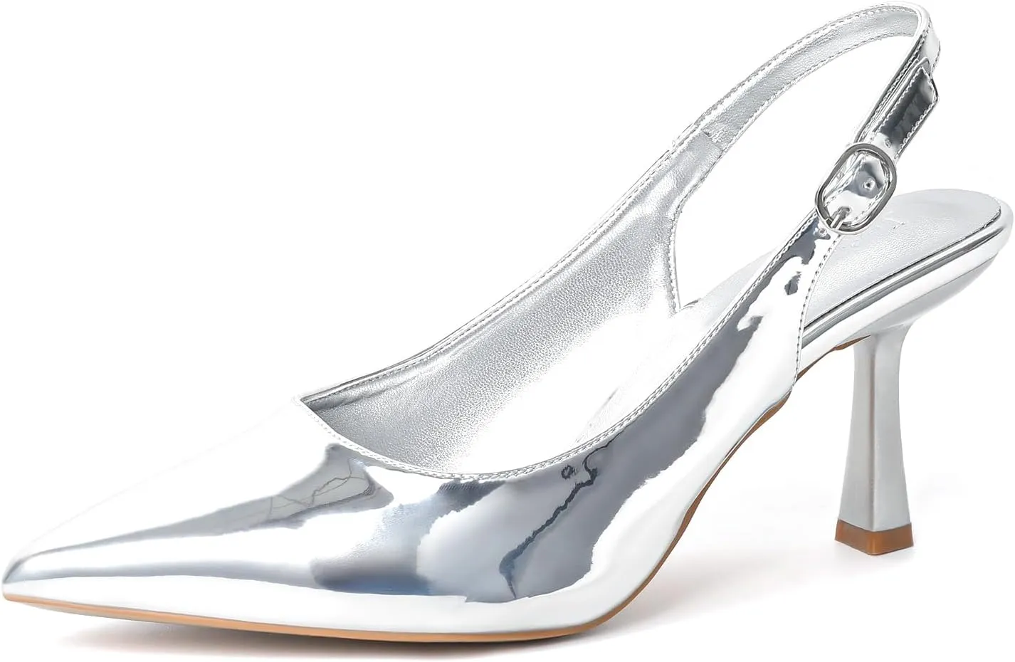Women's Slingback Pointed Closed Toe Kitten Heels Pumps Shoes